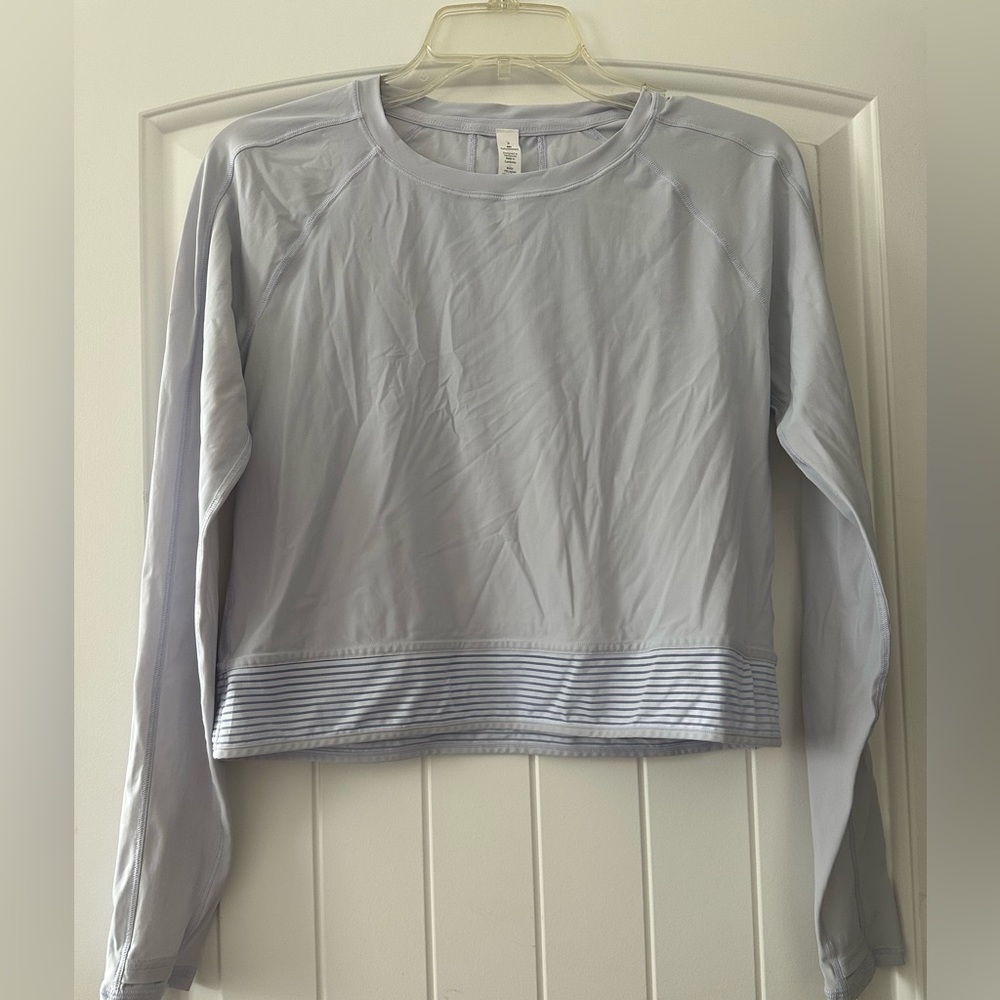 Lululemon In Stride Cropped Long Sleeve Shirt Sz 2
